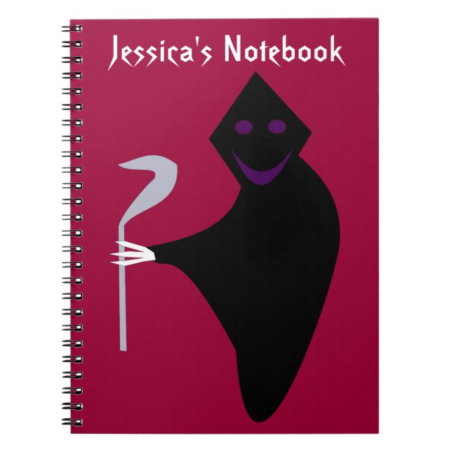 Cuaderno de Personalizable de Halloween Grim Reape (Frente)