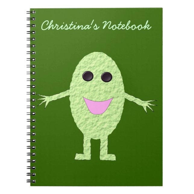 Cuaderno de Personalizable de uva verde feliz (Frente)