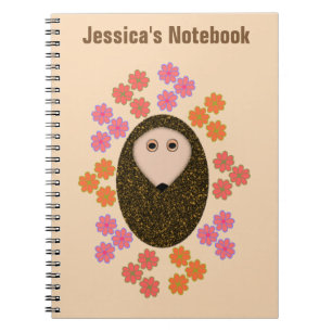Cuaderno de Personalizable Sleepy Hedgehog y Flore