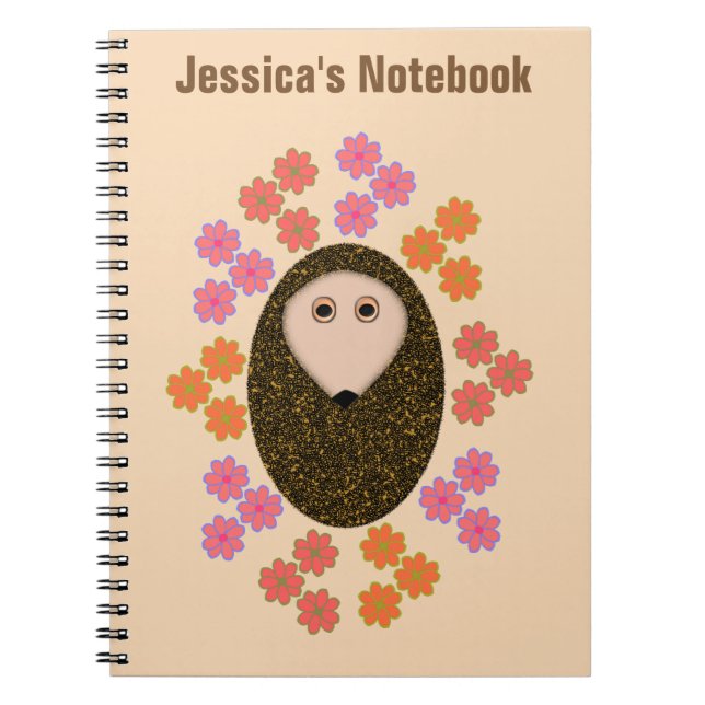 Cuaderno de Personalizable Sleepy Hedgehog y Flore (Frente)