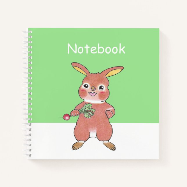 Cuaderno de Personalizado Cuadrado de conejito con (Anverso)