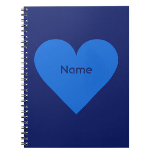 Cuaderno de personalizado de Blue Heart Valentine