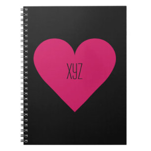 Cuaderno de personalizado de corazón rojo
