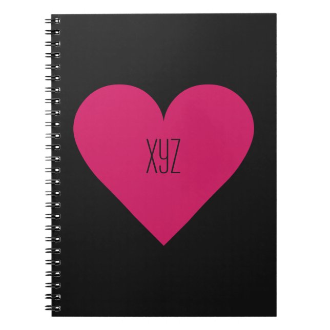 Cuaderno de personalizado de corazón rojo (Frente)