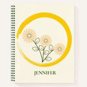 Cuaderno de Personalizado de Daisies Rosados Espir