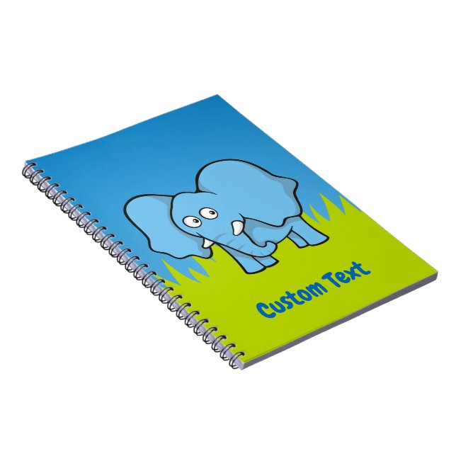 Cuaderno de personalizado de elefantes azules (Lado Derecho)