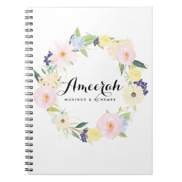 Cuaderno de Personalizado de floral de primavera d