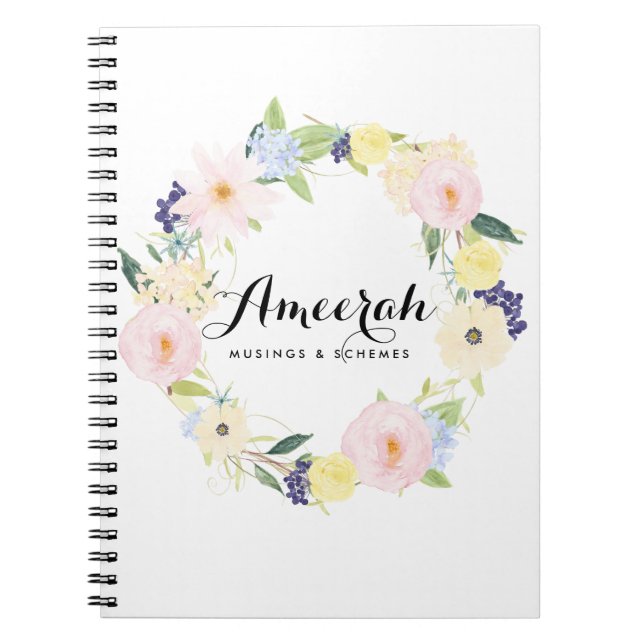 Cuaderno de Personalizado de floral de primavera d (Frente)
