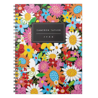 Cuaderno de Personalizado de jardín de flores de p
