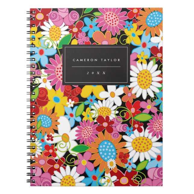 Cuaderno de Personalizado de jardín de flores de p (Frente)