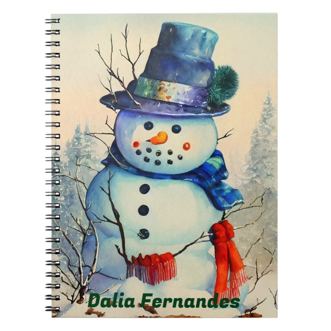 Cuaderno de Personalizado de Snowman de color de a (Frente)