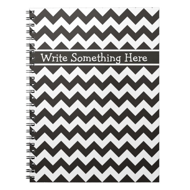 Cuaderno de personalizado espiral Chevrons negro y (Frente)