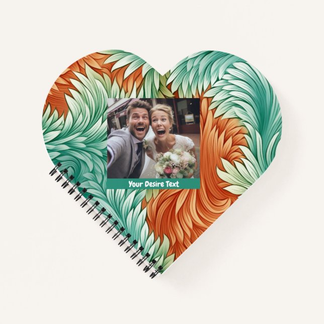 Cuaderno de Personalizado floral de Naranja verde  (Anverso)