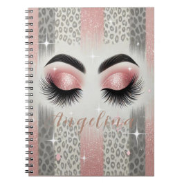 Cuaderno de Pestañas Brillantes Rosadas