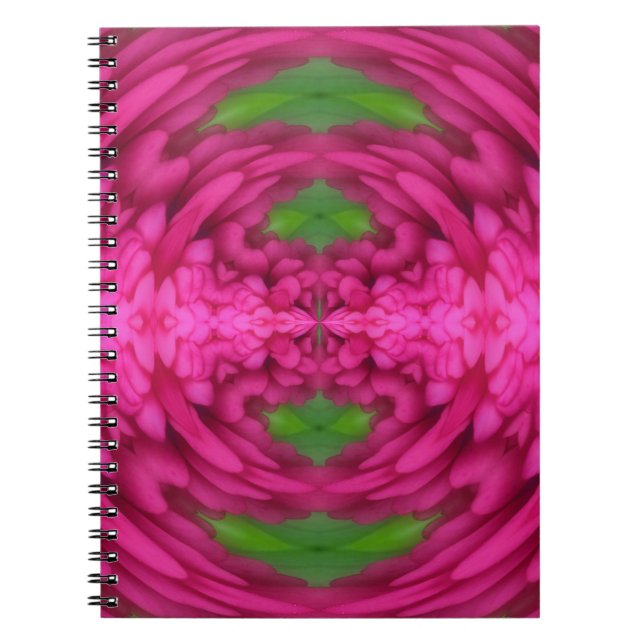 Cuaderno de Pétalos de flores rosadas abstractos (Frente)
