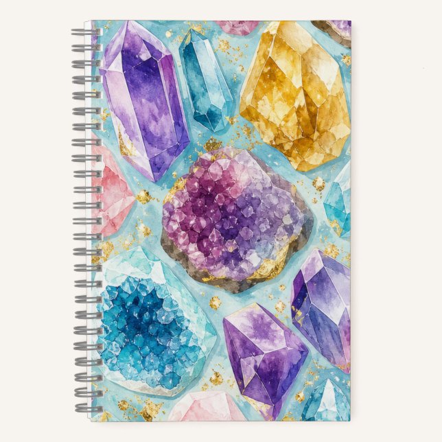 Cuaderno de piedras preciosas de cristal de acuare (Anverso)