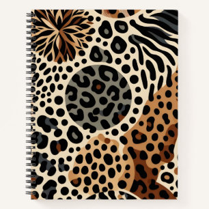 Cuaderno de piel de leopardo feroz