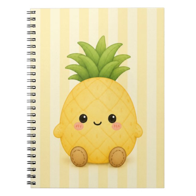 Cuaderno de Piña Kawaii Adorable (Frente)