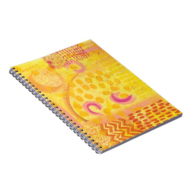 Cuaderno de pintura abstracta de coral amarillo (Lado Derecho)