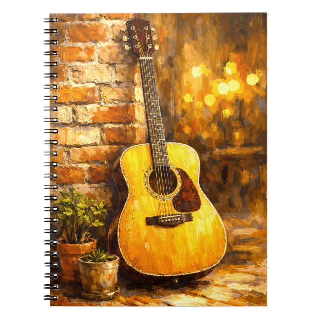 Cuaderno de pintura al óleo de guitarra acústica (Frente)