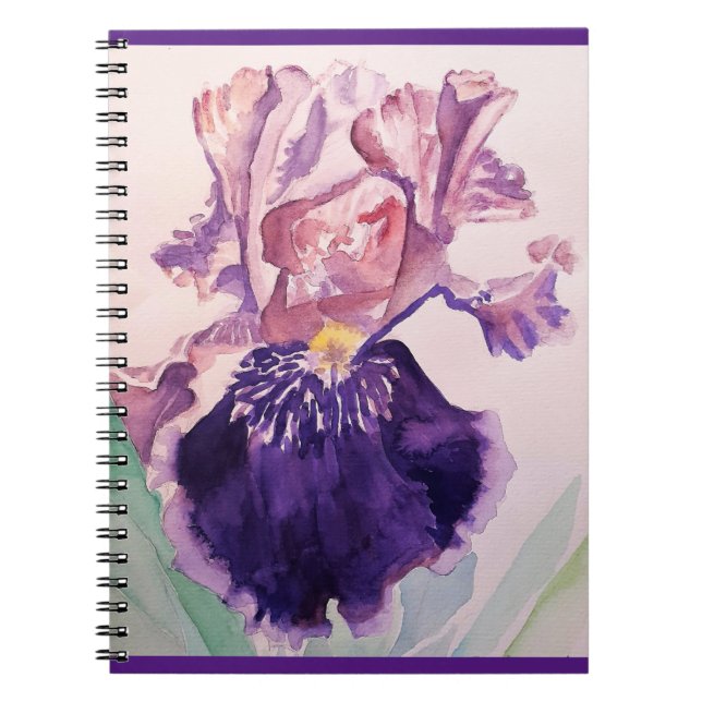 Cuaderno de pintura de acuarela de iris púrpura gl (Frente)