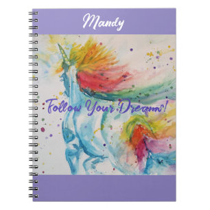Cuaderno de pintura de acuarela de unicornio para