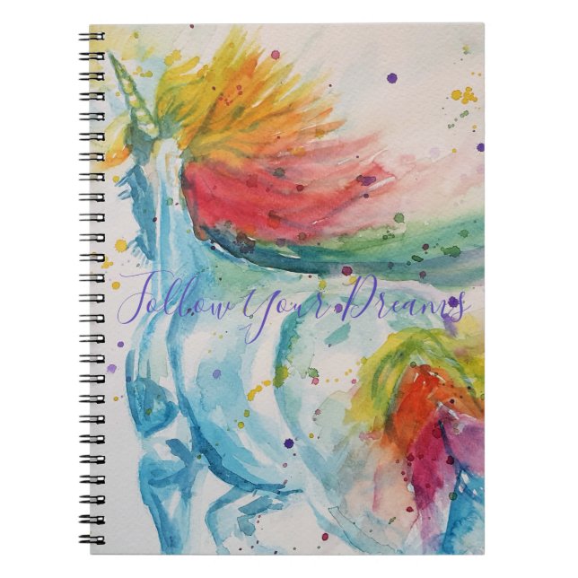 Cuaderno de pintura de acuarela de unicornio para  (Frente)