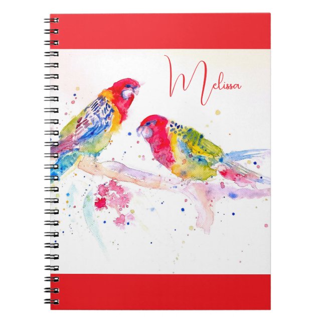 Cuaderno de pintura de color acuático Red Rosella  (Frente)