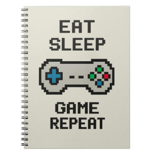 Cuaderno de Pixel Gamer – Come Duerme Juega Repite