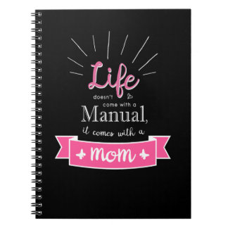 Cuaderno de "Pizarra" con una cita para Mamá