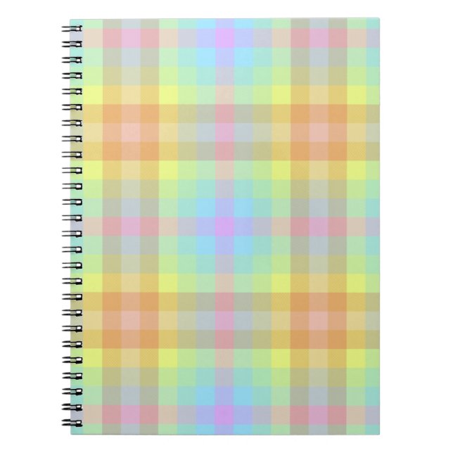 Cuaderno de Plaid Pastel Arcoíris (Frente)