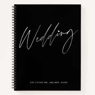 Cuaderno de Planeación de Boda Chic en Blanco y Ne