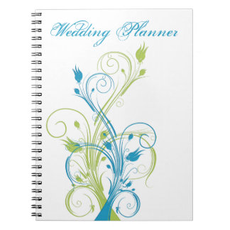 Cuaderno de planeamiento de boda floral blanca y v
