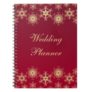 Cuaderno de planeamiento de bodas Red, Gold Snowfl