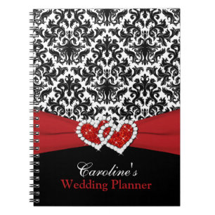 Cuaderno de planeamiento de casamiento negro de da