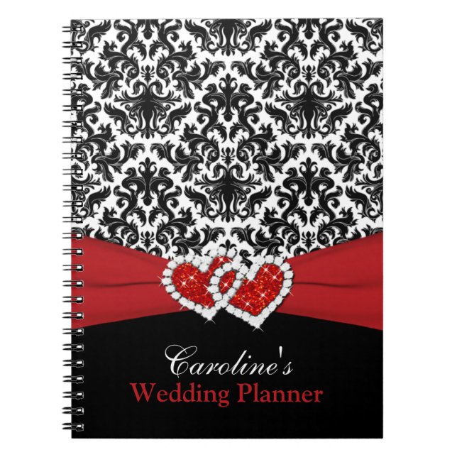 Cuaderno de planeamiento de casamiento negro de da (Frente)