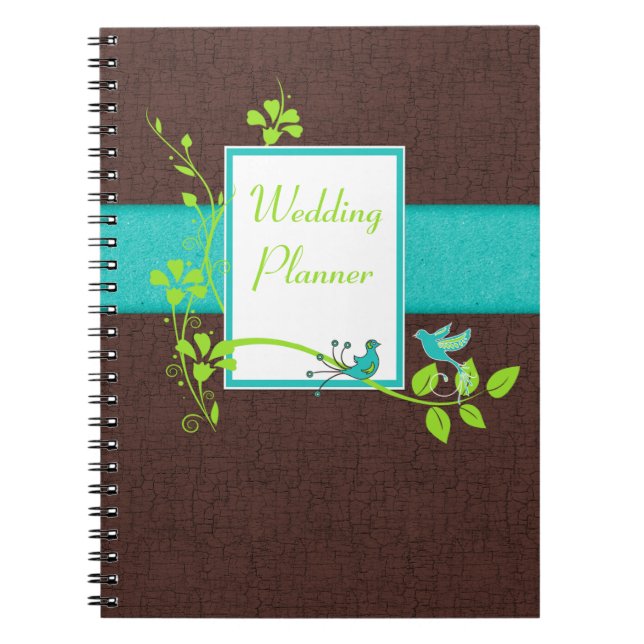 Cuaderno de planeamiento de la boda blanca verde A (Frente)
