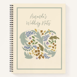 Cuaderno de planes de boda con tema de otoño
