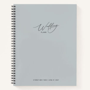 Cuaderno de planes de boda de color gris polvorien
