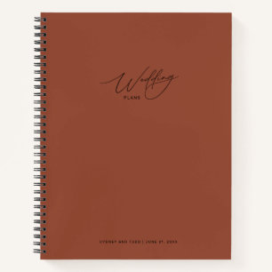 Cuaderno de planes de boda de terracota