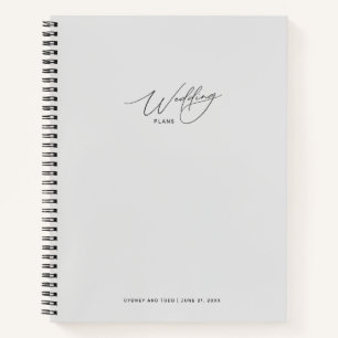 Cuaderno de planes de boda gris claro