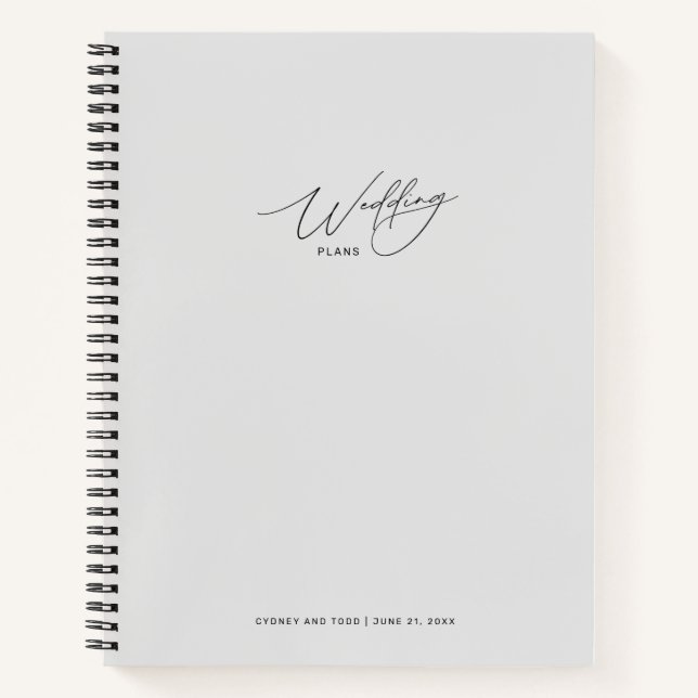 Cuaderno de planes de boda gris claro (Anverso)