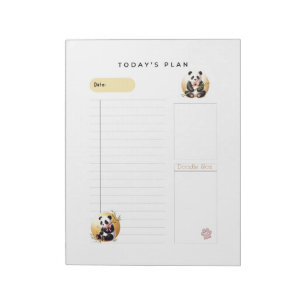 Cuaderno de planes diarios de osos panda encantado