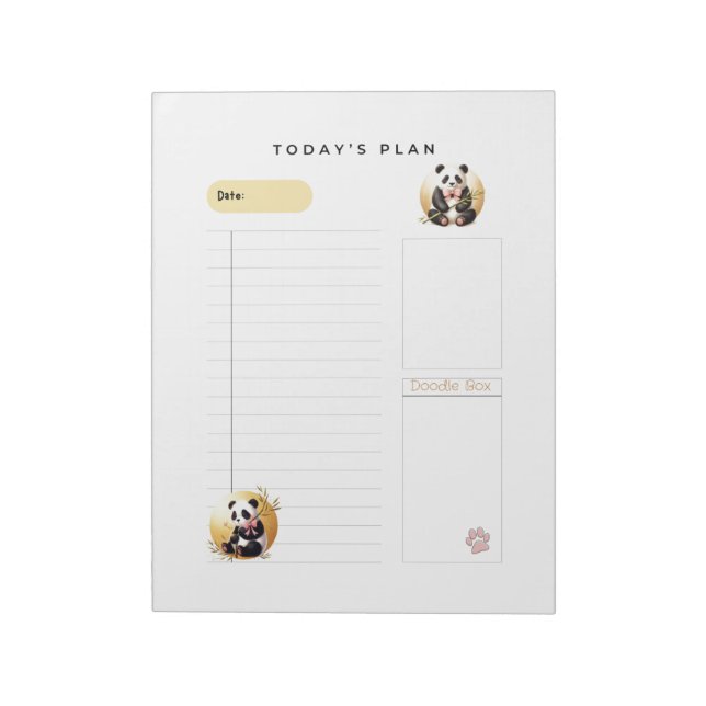 Cuaderno de planes diarios de osos panda encantado (Lado Izquierdo)