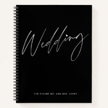 Cuaderno de planificación de boda chic en blanco y
