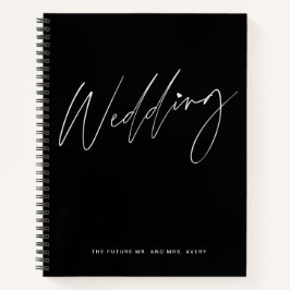 Cuaderno de planificación de boda chic en blanco y
