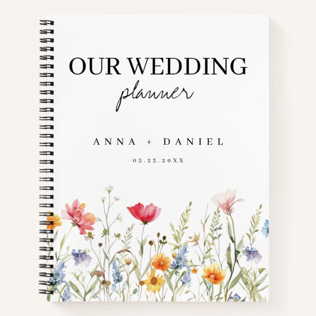 Cuaderno de planificación de boda de acuarela de f (Anverso)