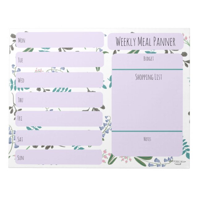 Cuaderno de planificación de comidas semanales de  (Frente)