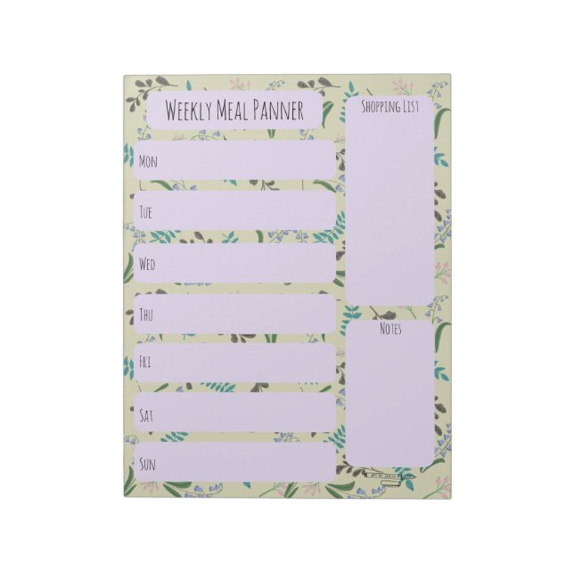 Cuaderno de planificación de comidas semanales de  (Lado Izquierdo)