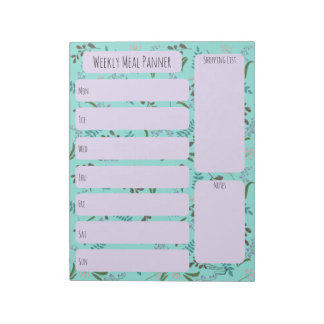 Cuaderno de planificación de comidas semanales de